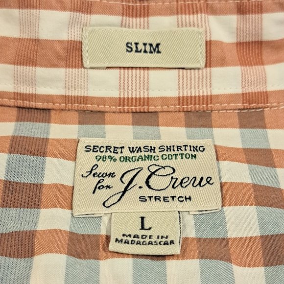 J. Crew Men's Large Slim Fit Stretch 98% Organic Cotton Shirt Style AI902 - Picture 3 of 15